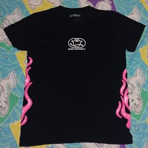 Bad Bunny Official Pink Flames Shirt Rap Hip Hop Tee WWE